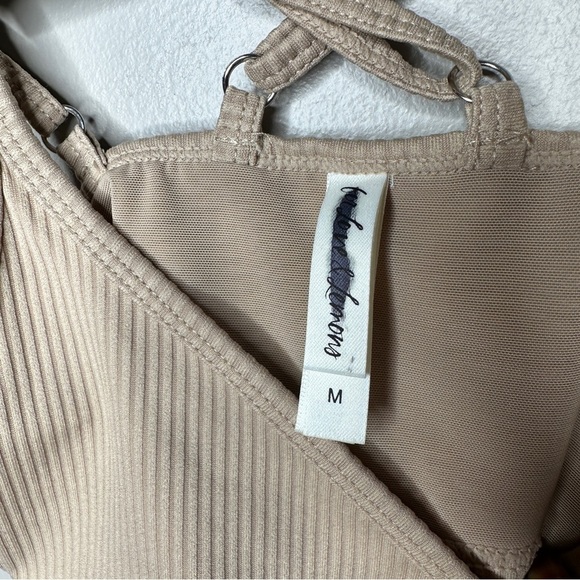 For Love and Lemons Tan Eva Crop Top Camisole Medium - Picture 3 of 5